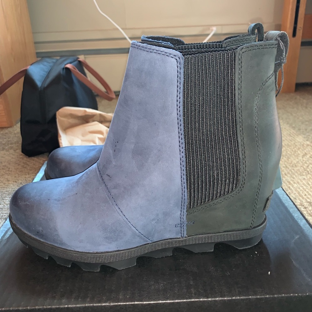 Navy/Black Soren Wedge Bootie